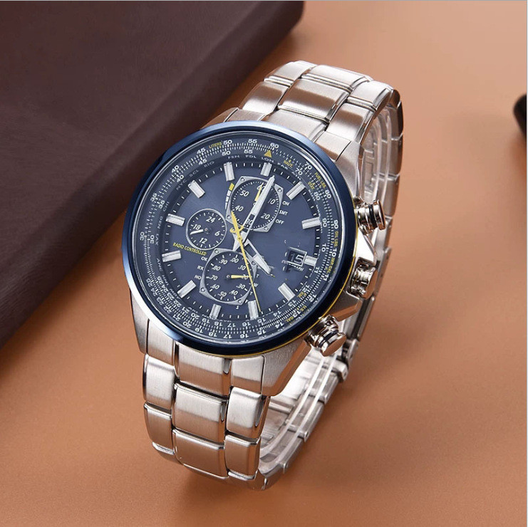 Steel strip blue surface Elegant Men's Quartz Chronograph Watch with 42mm Case and Perpetual Calendar โ image 2