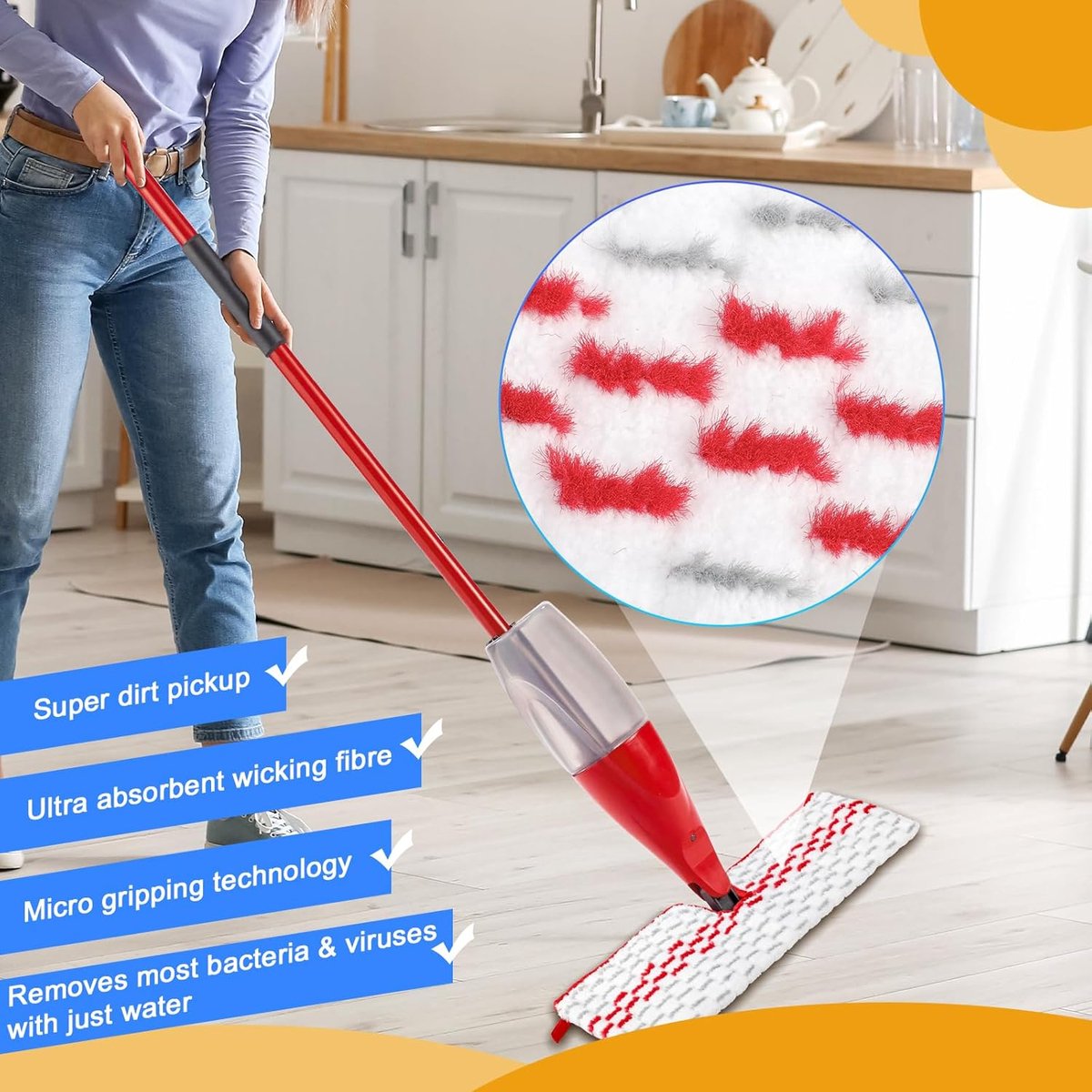 pieces - Floor cloth mop refill - Suitable for Vileda 1-2 Spray MAX/o-cedar ProMist Max - microfiber - replacement - Reusable microfiber cloth - Suitable for — image 2