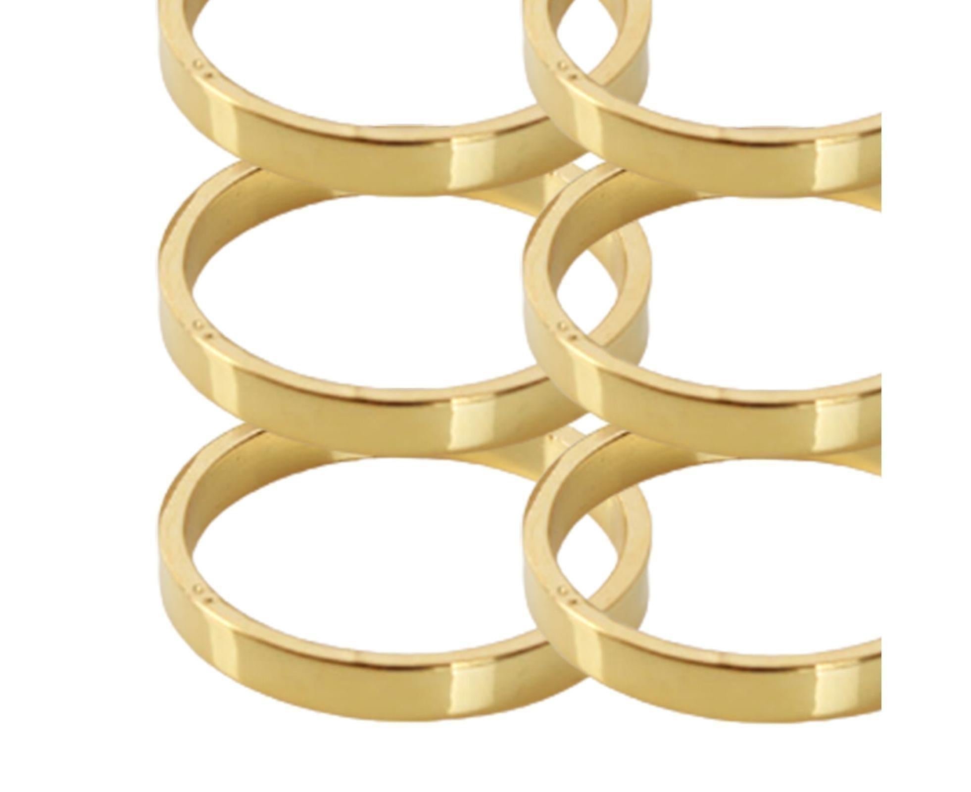 6Pcs Napkin Buckle Portable Easy to Clean Metal Buffet Table Setting Napkin Ring for Weddings-Golden — image 3