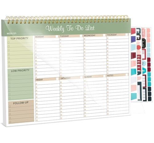1Pack Weekly To Do List Notepad, 8.5"x11" Desk Planner 52 Sheets, 100GSM Paper Undated Habit Planner, Productivity Organizer Notepad — image 4