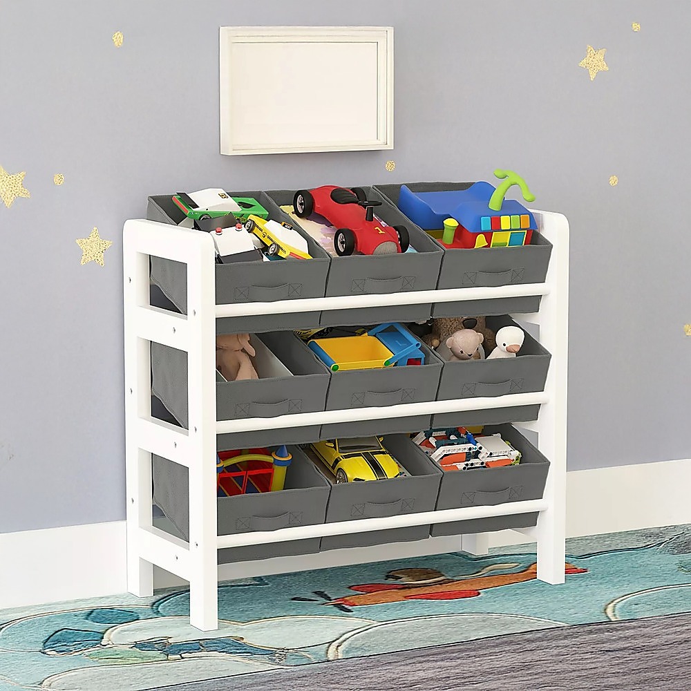 Kids Toy Box Storage Unit Drawers Childrens Bedroom Shelf Baby Nursery Furniture Grey โ image 2