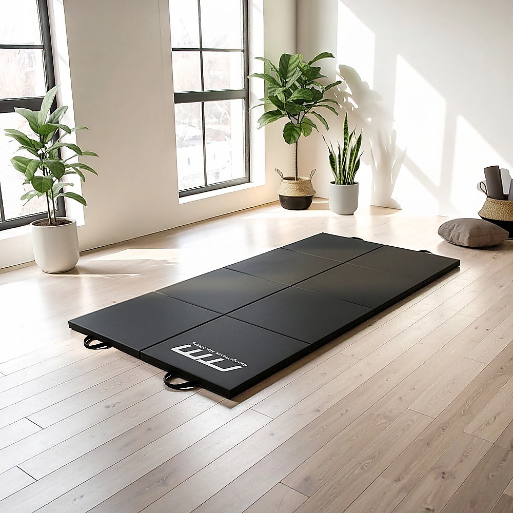 Folding Black Exercise Mat – Gymnastics, Martial Arts, Yoga, Karate & Judo Training — image 2