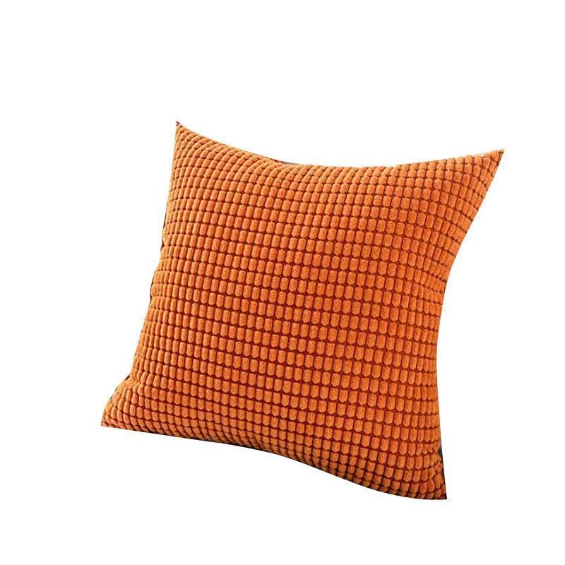 45 × 45 Plain Solid Colour Cushion Cover Decorative Pillow Case Home Multicoloured - Orange