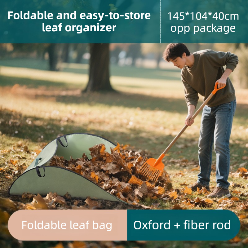 Dark Green 380L Ultra-Large Collapsible Leaf Collection Bag - Lightweight & Durable Oxford Cloth Instant Pop-Up Garden Waste Bin โ image 2