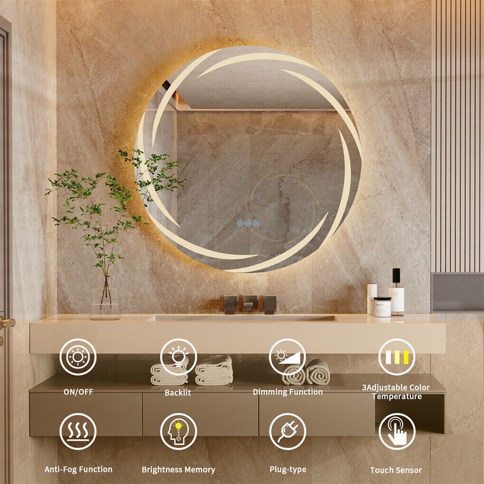 Round LED Anti-Fog Backlit Bathroom Mirror(60 × 60cm) — image 6