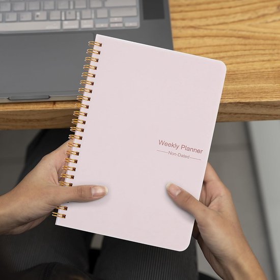Weekly planner - Notebook for weekly to-do list - With goals and habit tracker - A5 format - Spiral binding - Unisex (Pink, Type B) β image 5