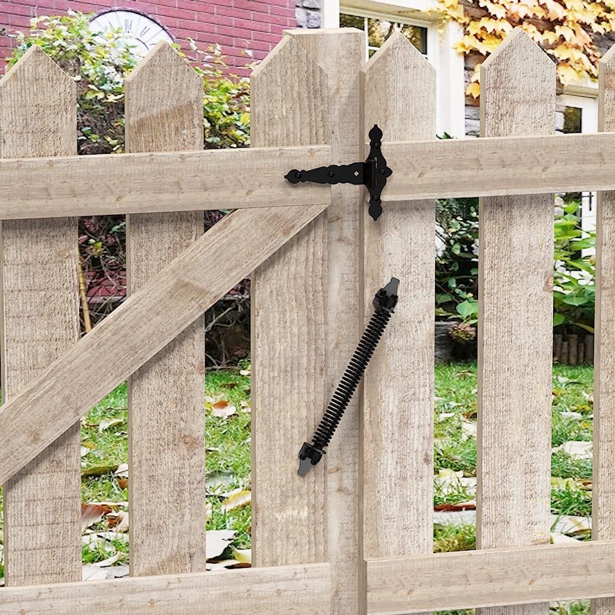 Door closers - Door spring - Gate spring - 36cm - Outdoor door closer - Gate latches - Garden gate spring - Black - Carbon steel - For wooden fences door — image 4