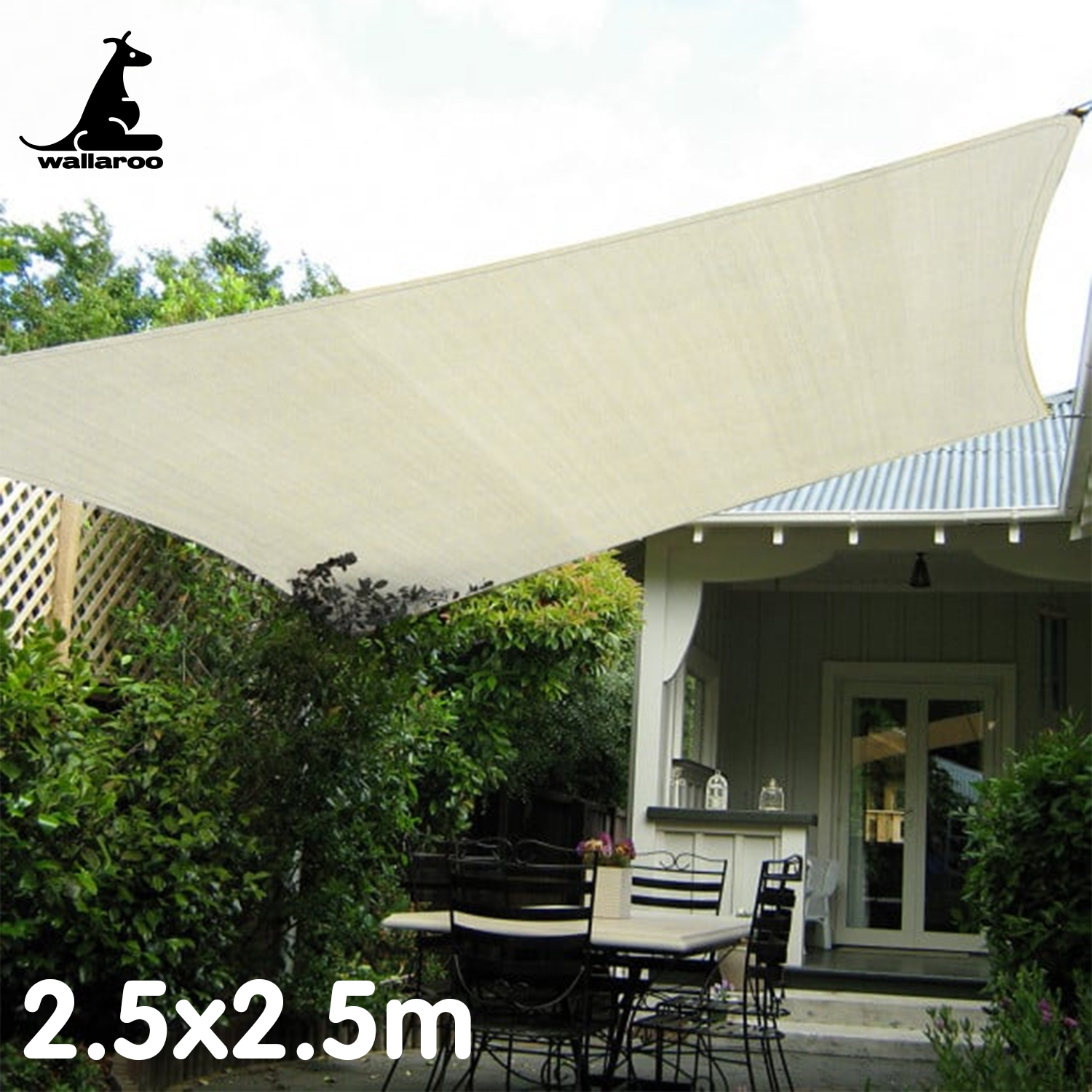 Wallaroo Waterproof Outdoor Shade Sail Sun Cloth Square 2.5x2.5M โ image 5