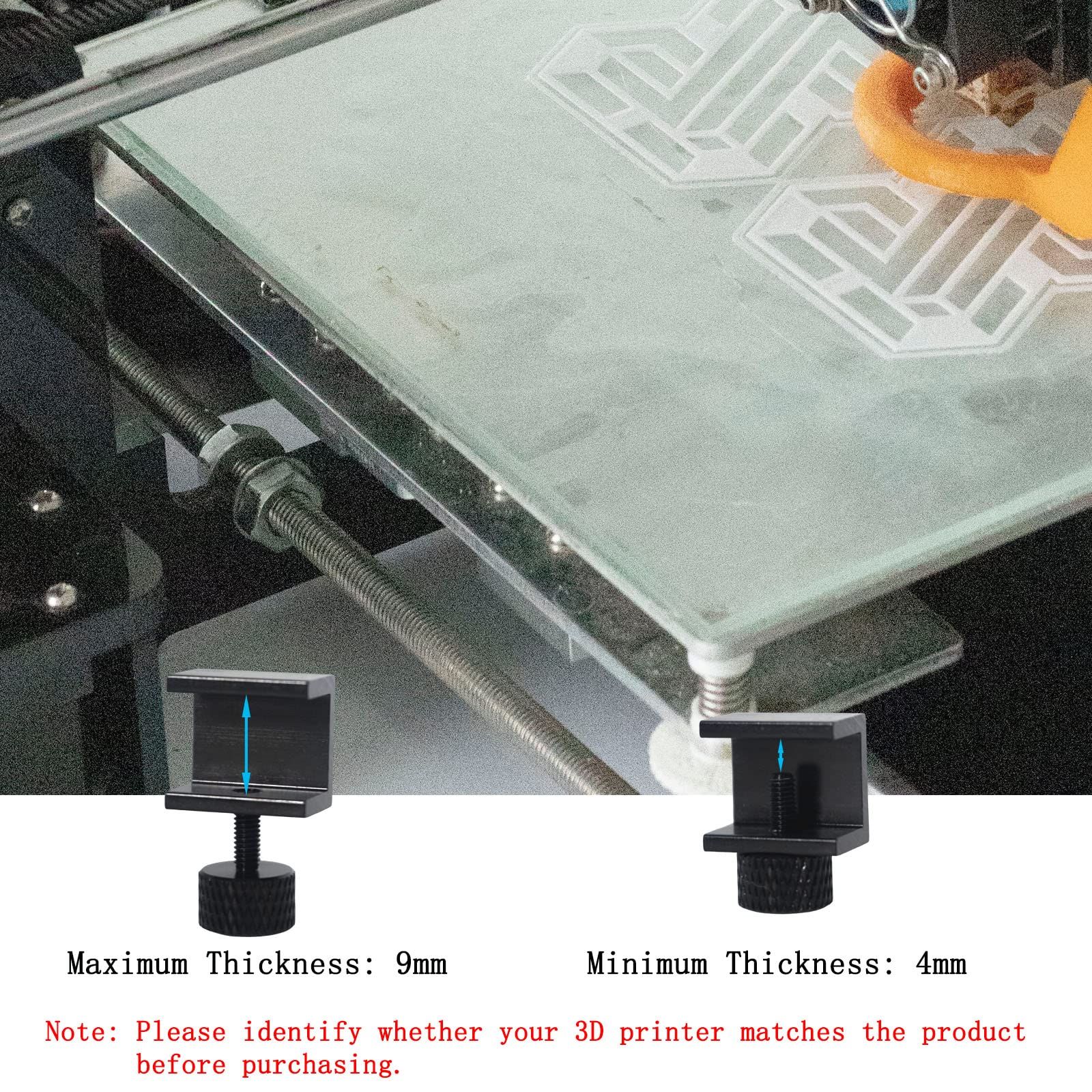 8PCS 3D Printer Glass Bed Clips, 3D Printer Lattice Glass Fixing Clamp, Hot Bed Printing Platform Upgrade Kit for 3D Printer — image 4