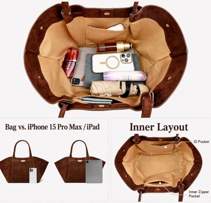 White Women's Wings Shape New York Slouchy Tote Bag (61 x 13 x 29CM) - Soft Textured PU, Oversized Dumpling Shoulder Handbag with Magnetic Closure โ image 3