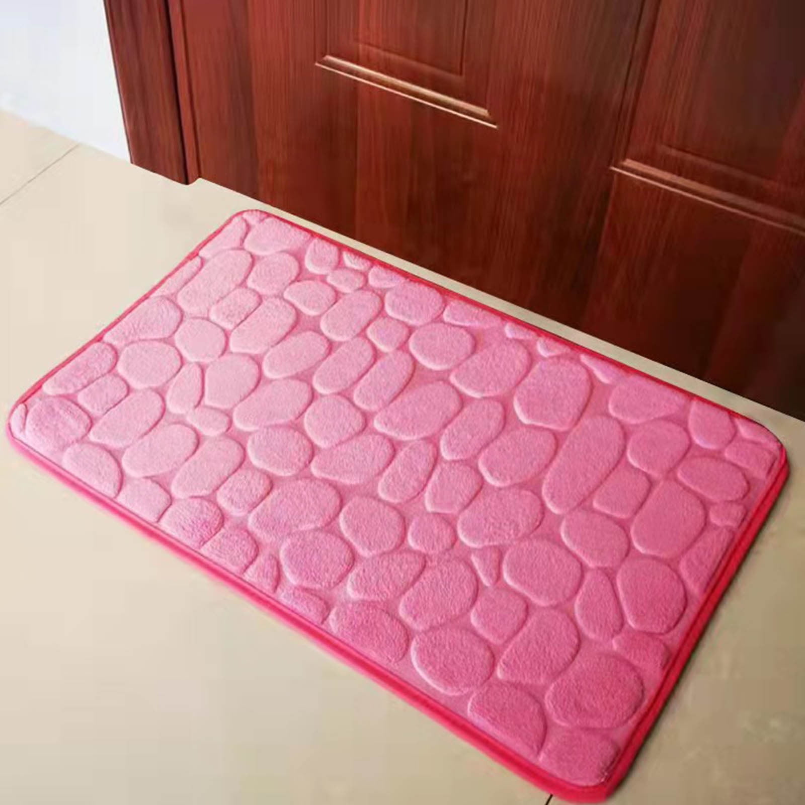 Bathroom Rugs - Ultra Absorbent Non-Slip Floor Bath Mat, Super Soft Shower Mat for Bath Tub, Machine Washable 16 × 24" (Brown) #B-Pink — image 2
