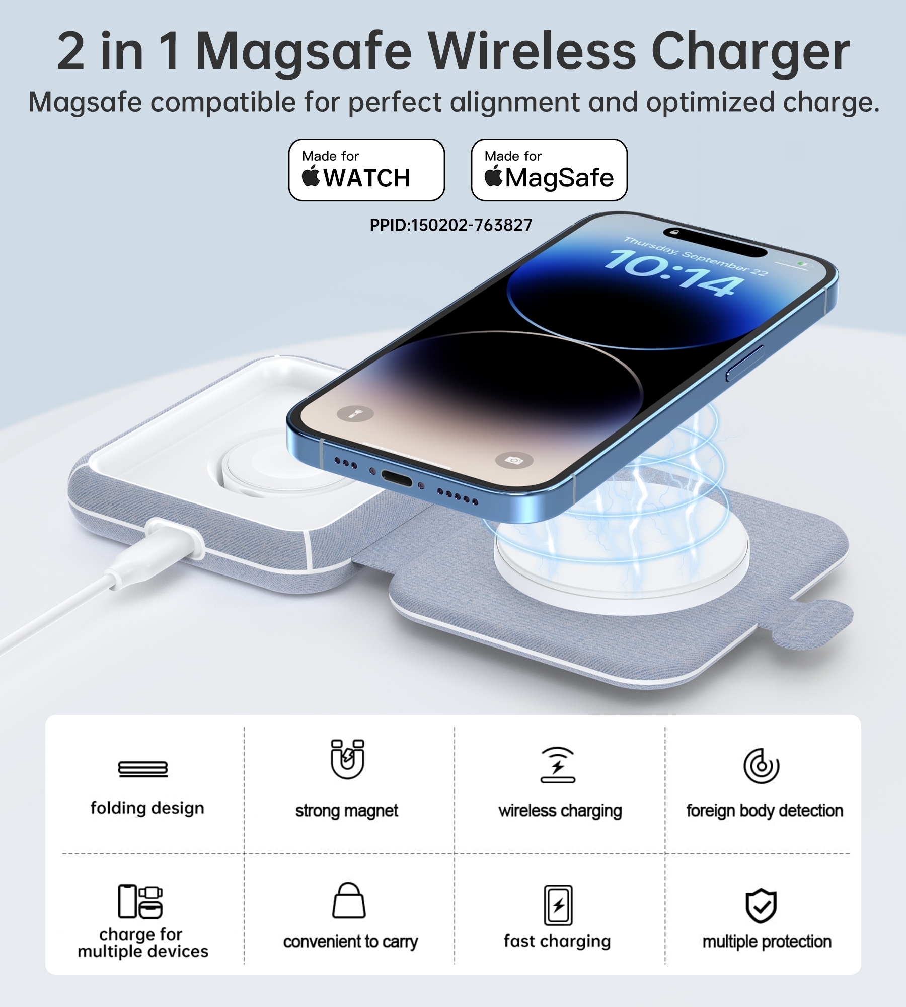 CHOETECH T323 2-in-1 Magsafe&MFI Wireless Charger — image 6
