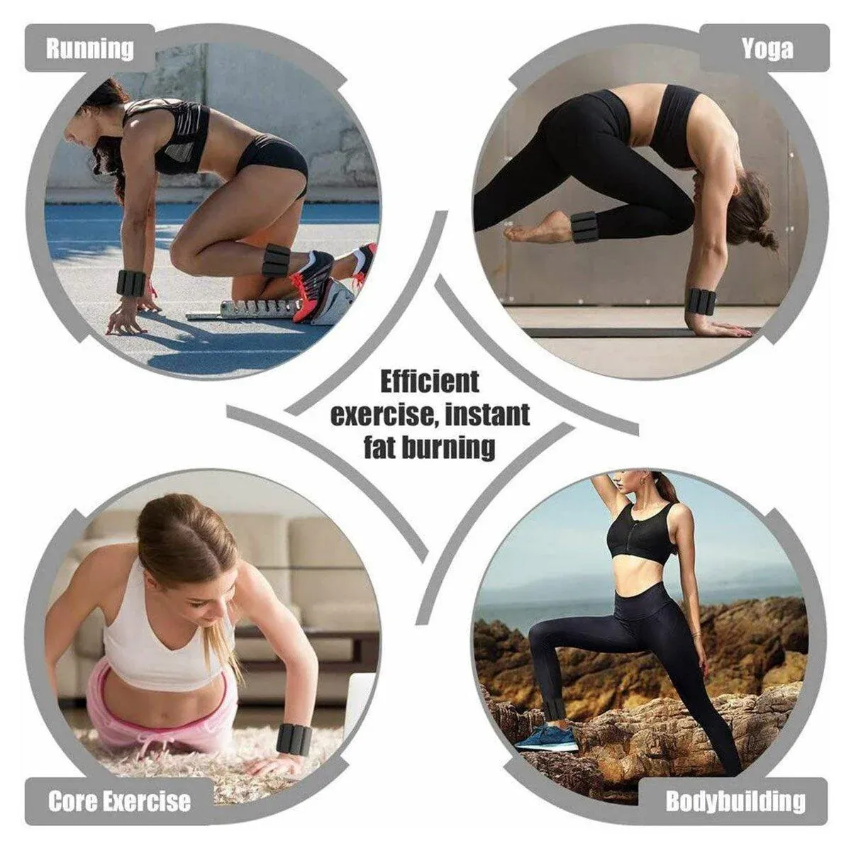 Weighted Wrist Ankle Bracelets Training Belt Gravity Fitness Yoga Exercise — image 5