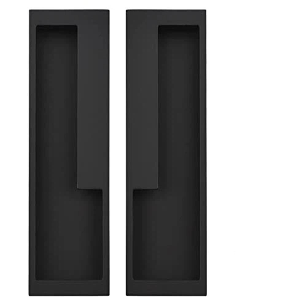 Zinc Alloy Flush Pull Handles, 2pcs Embedded Sliding Door Handle with Hidden Screws, 7.95'' Modern Simple Door Pull Handle for Sliding Barn Drawer Cupboard