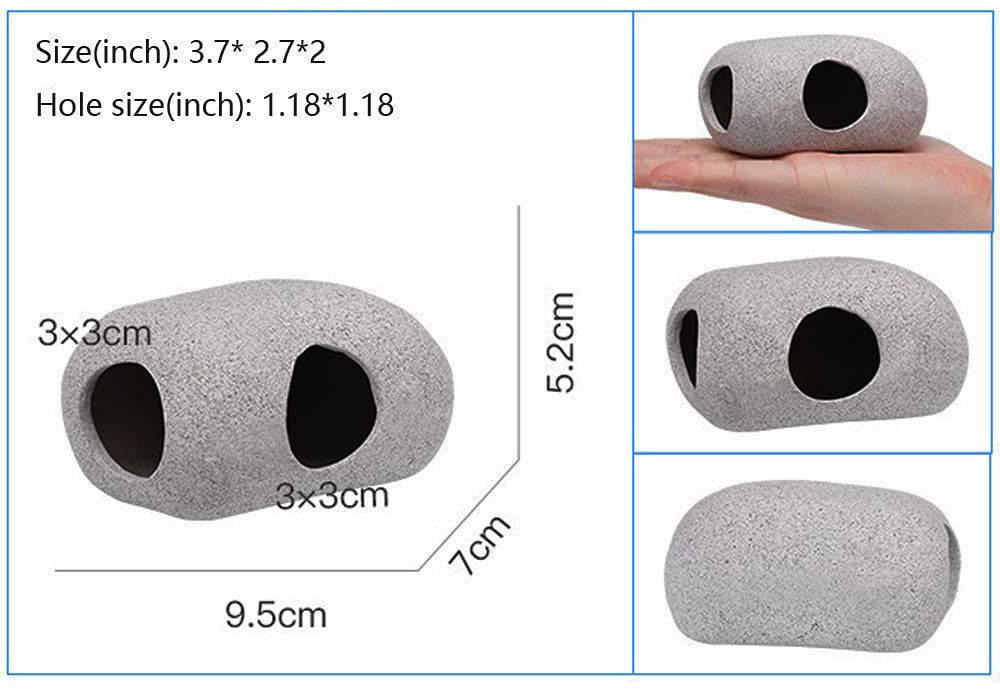 Aquarium Hideaway Rocks for Small Fishes, Shrimps to Breed, Play and Rest, Safe and Non-Toxic Ceramic Fish Tank Ornaments โ image 3