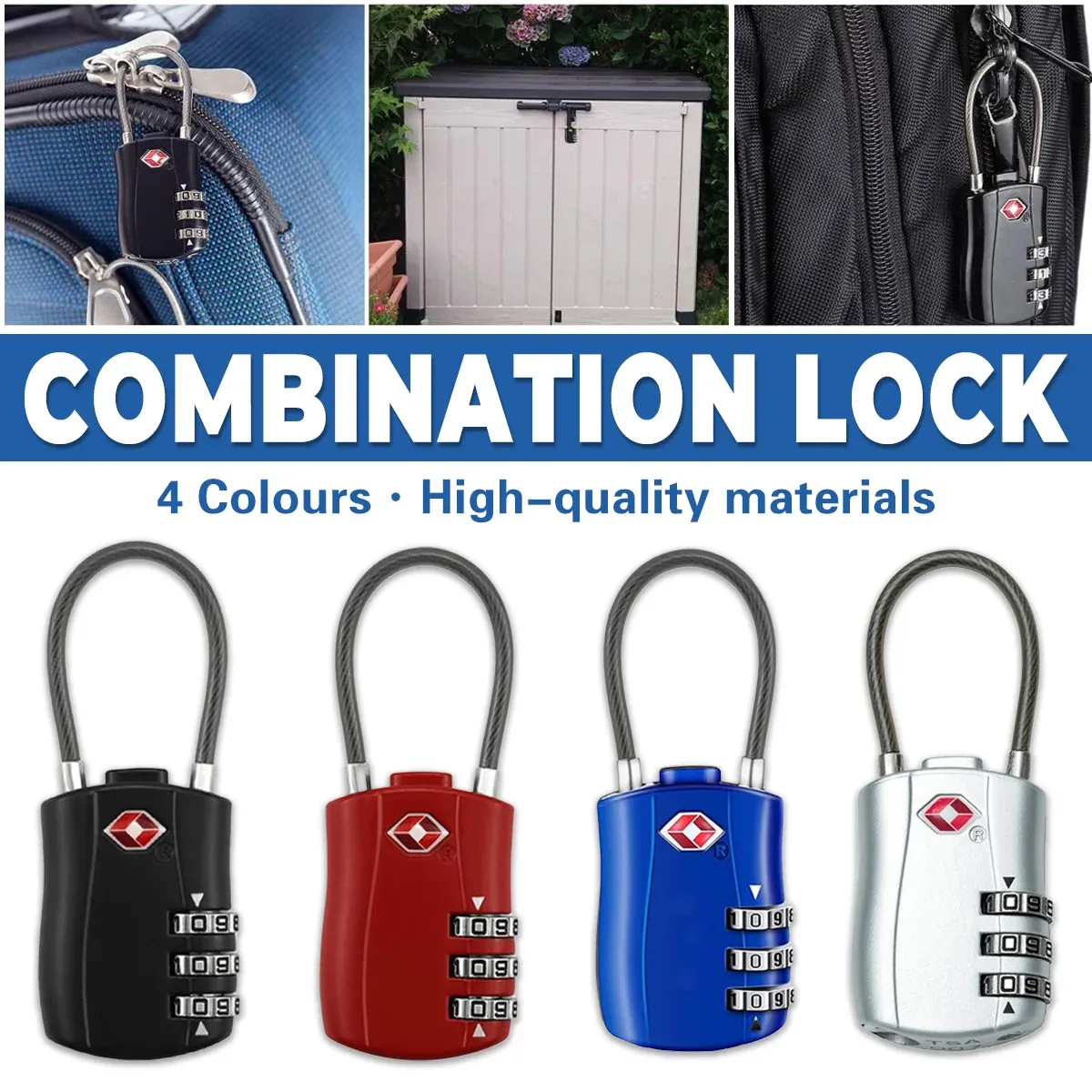 Zinc Alloy Combination Lock Anti-Theft For Luggage Cabinet Drawer Suitcase - Silver — image 2