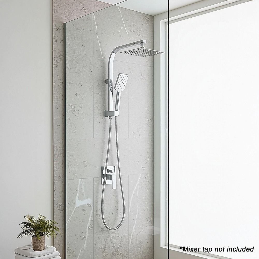 Wall Mounted Chrome Dual Shower Mixer – Rainfall & Handheld Massage Head — image 2