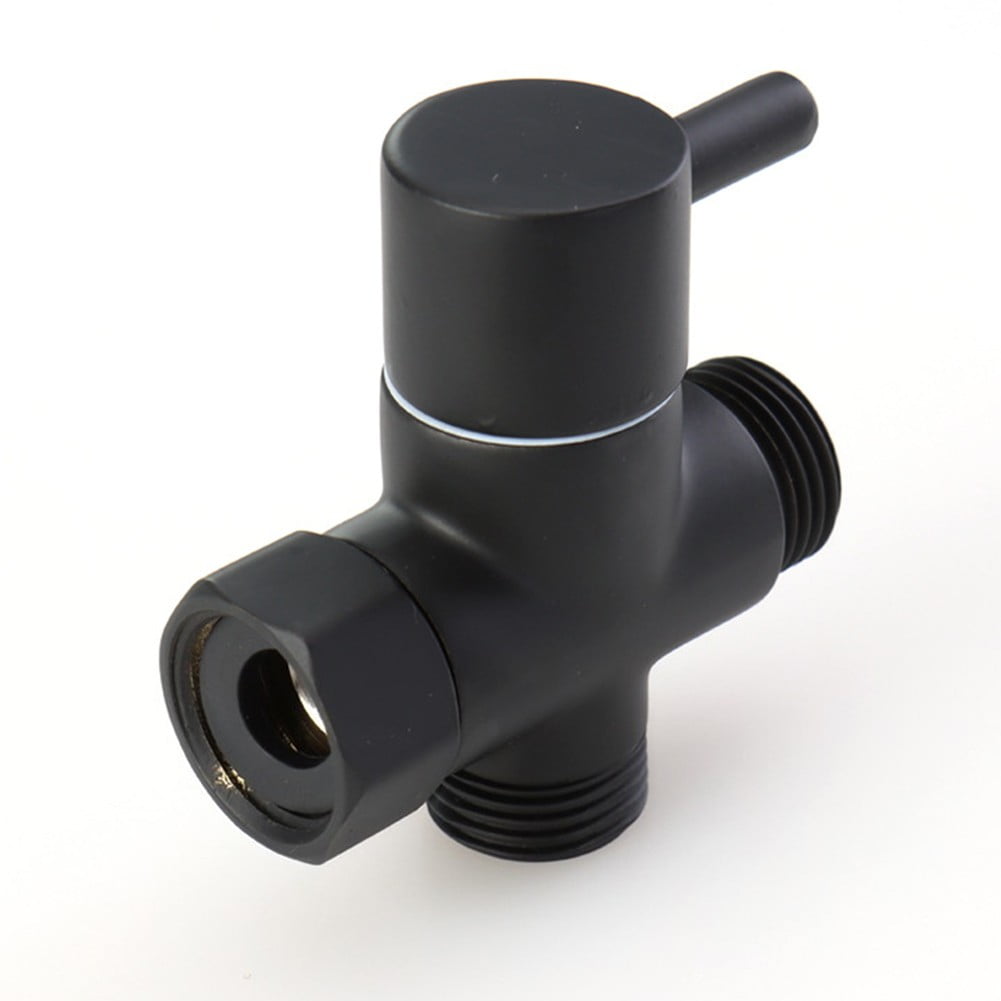 G1/2in 3 Way Brass Diverter Valve T-adapter Converter Black for Shower Head — image 5
