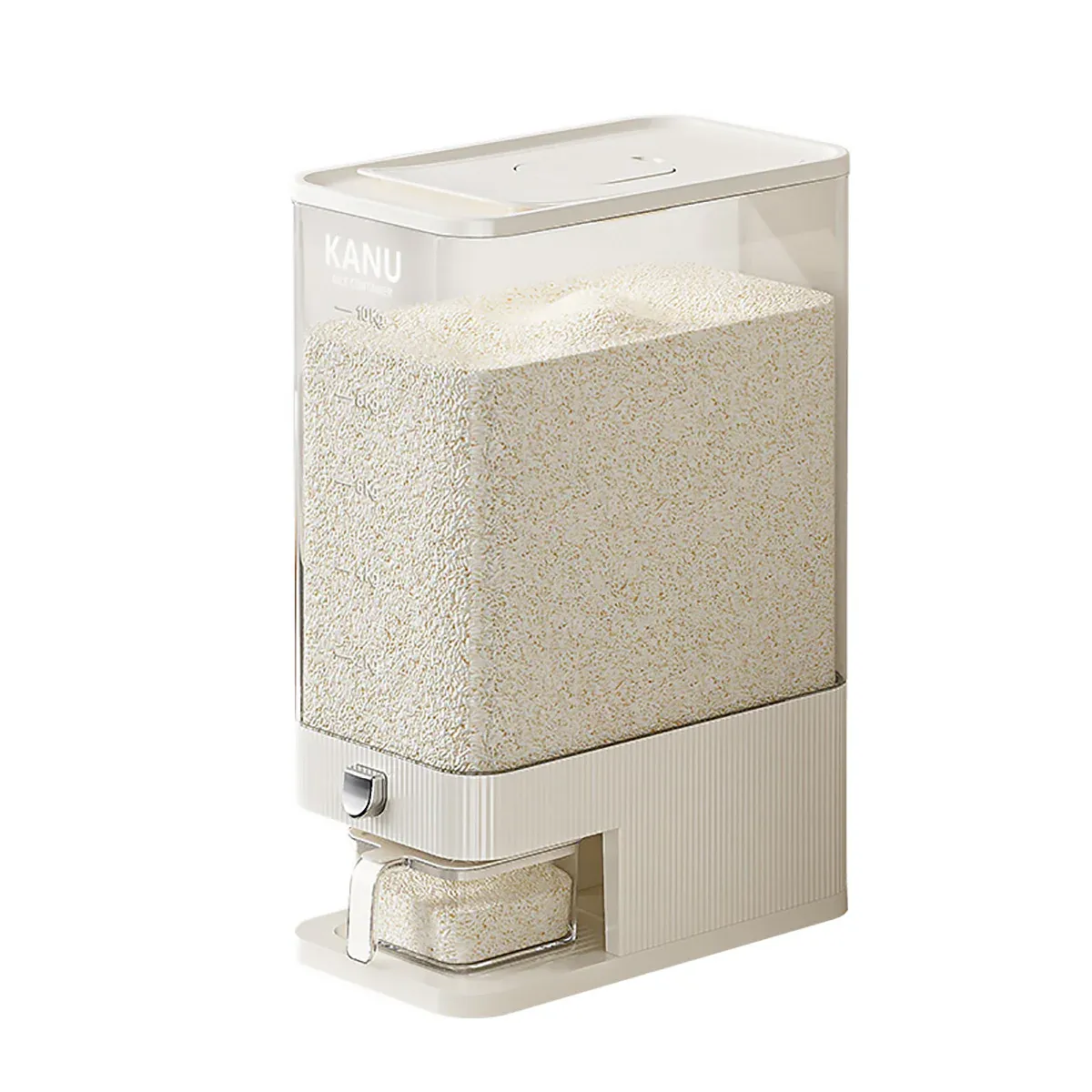 Rice Cereal Dispenser 10KG Grain Container Auto Food Storage Box Measuring Cup โ image 2