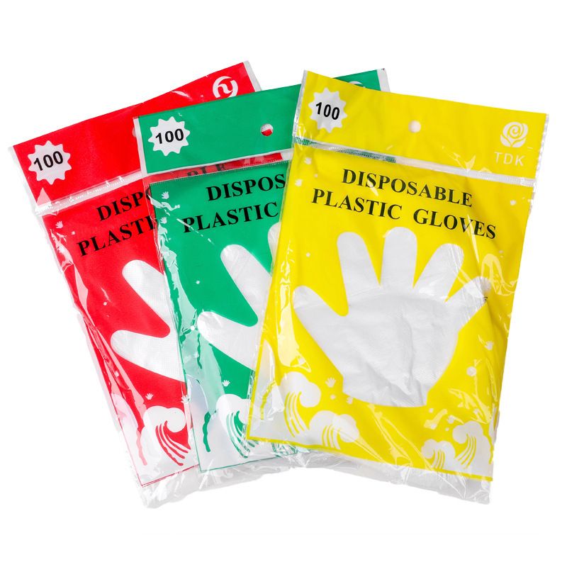 Disposable PE Gloves Food Grade 50 Count M English bag -50 โ image 6