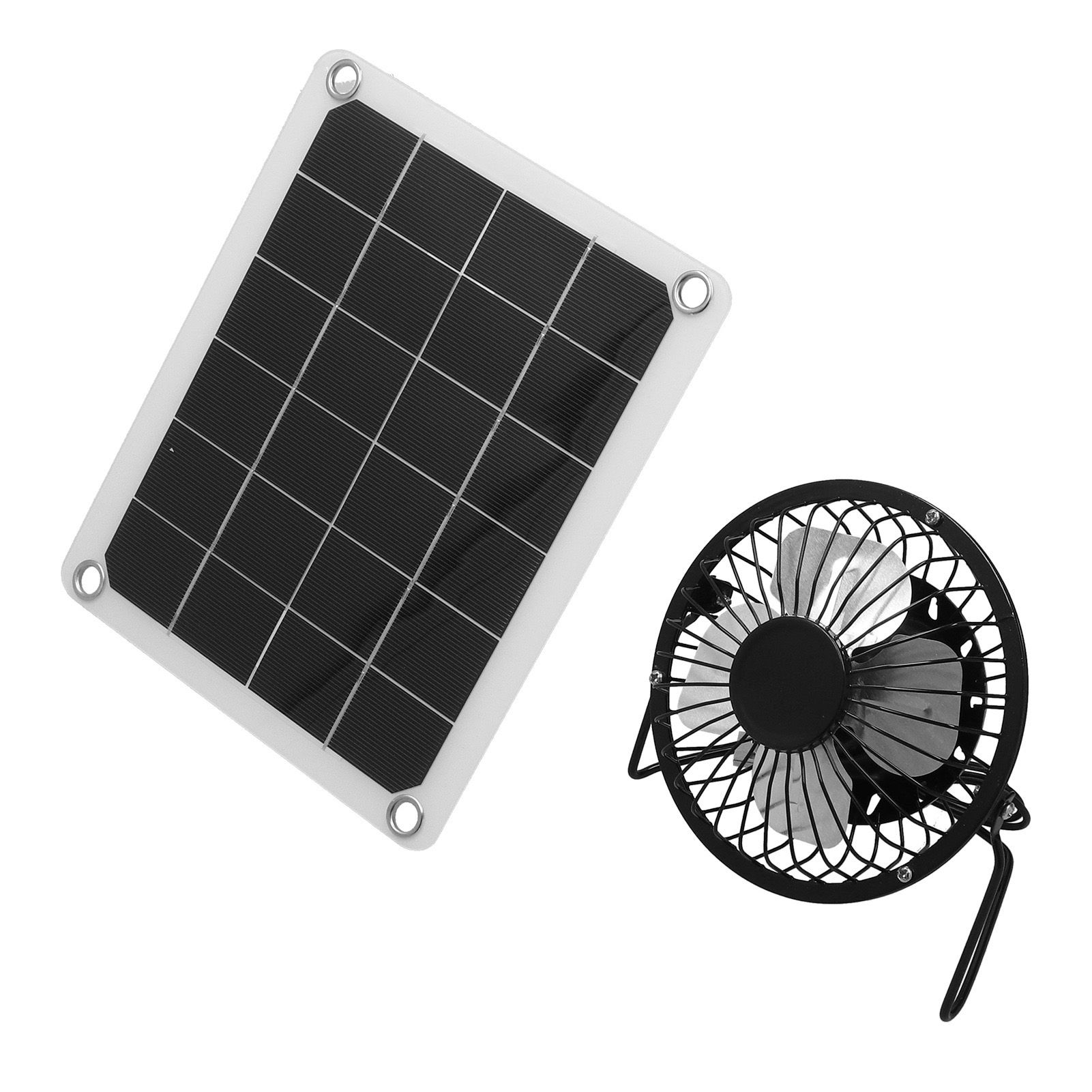 10W Photovoltaic Solar Panel Charger Kit with Fan Dual USB Female Ports for Outdoor Chicken House Farm — image 3