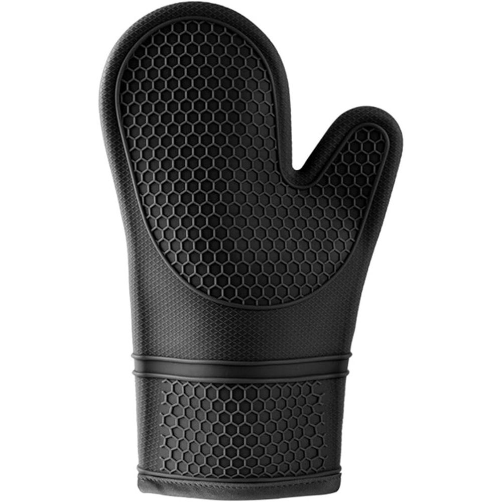 BPA-Free Soft Silicone Oven Mitts, Heat Resistant and Waterproof Cooking Safety Gloves, Thick Cotton Lining, Flexible Gripping, Kitchen Potholders Set, for