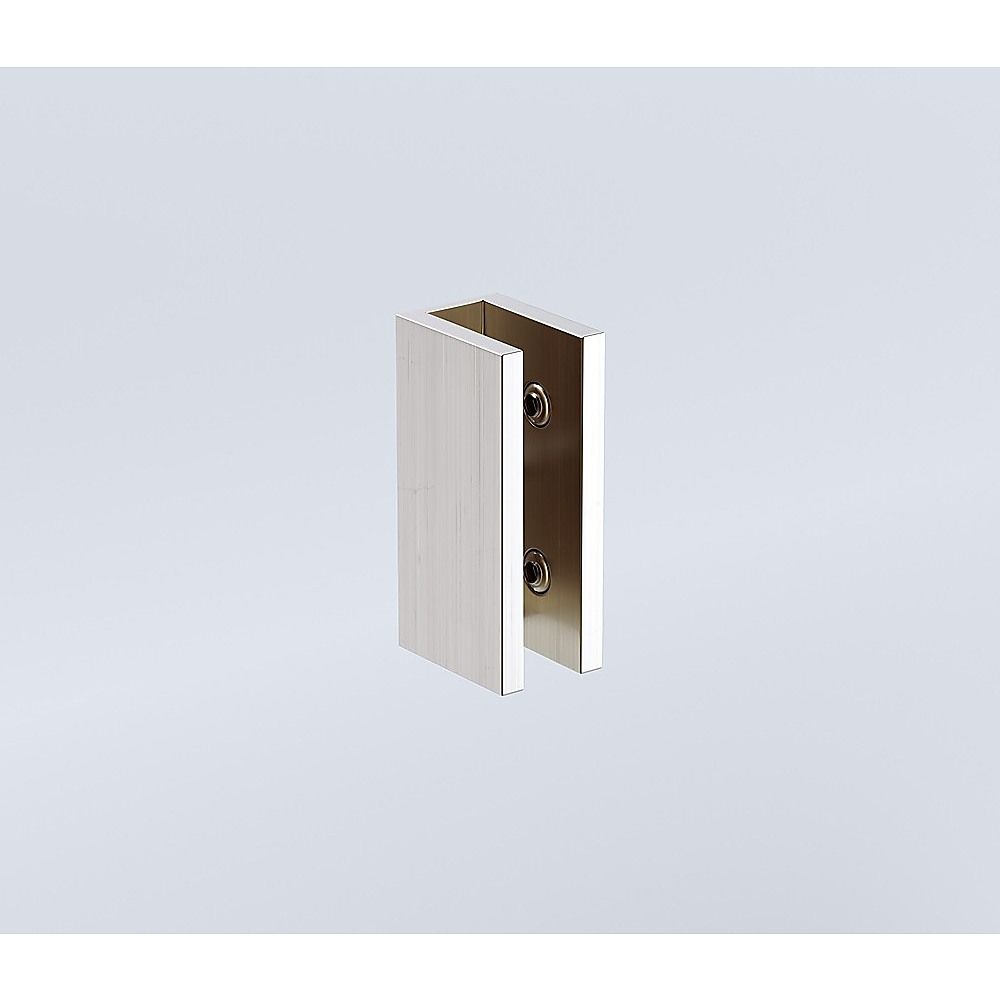 110cm Frameless Wall-to-Wall Shower Screen with Nickel U-Brackets and Floor U-Bracket, Brass Hinges & Square Double Pull Handle โ image 5