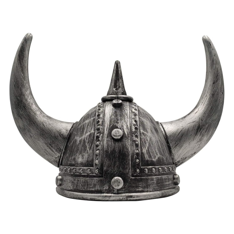 Viking Helmet Medieval Viking Horned Hat Warrior Costume Hat Cosplay-Silver Black — image 2