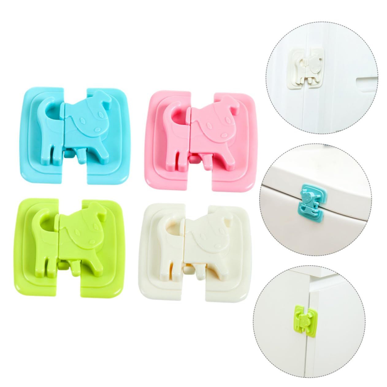4pcs Security Lock Refrigerator Lock Child Safety Toilets Locks Child Safety Latches Anti Pinch Locks Child Cupboard Locks Multifunction โ image 2