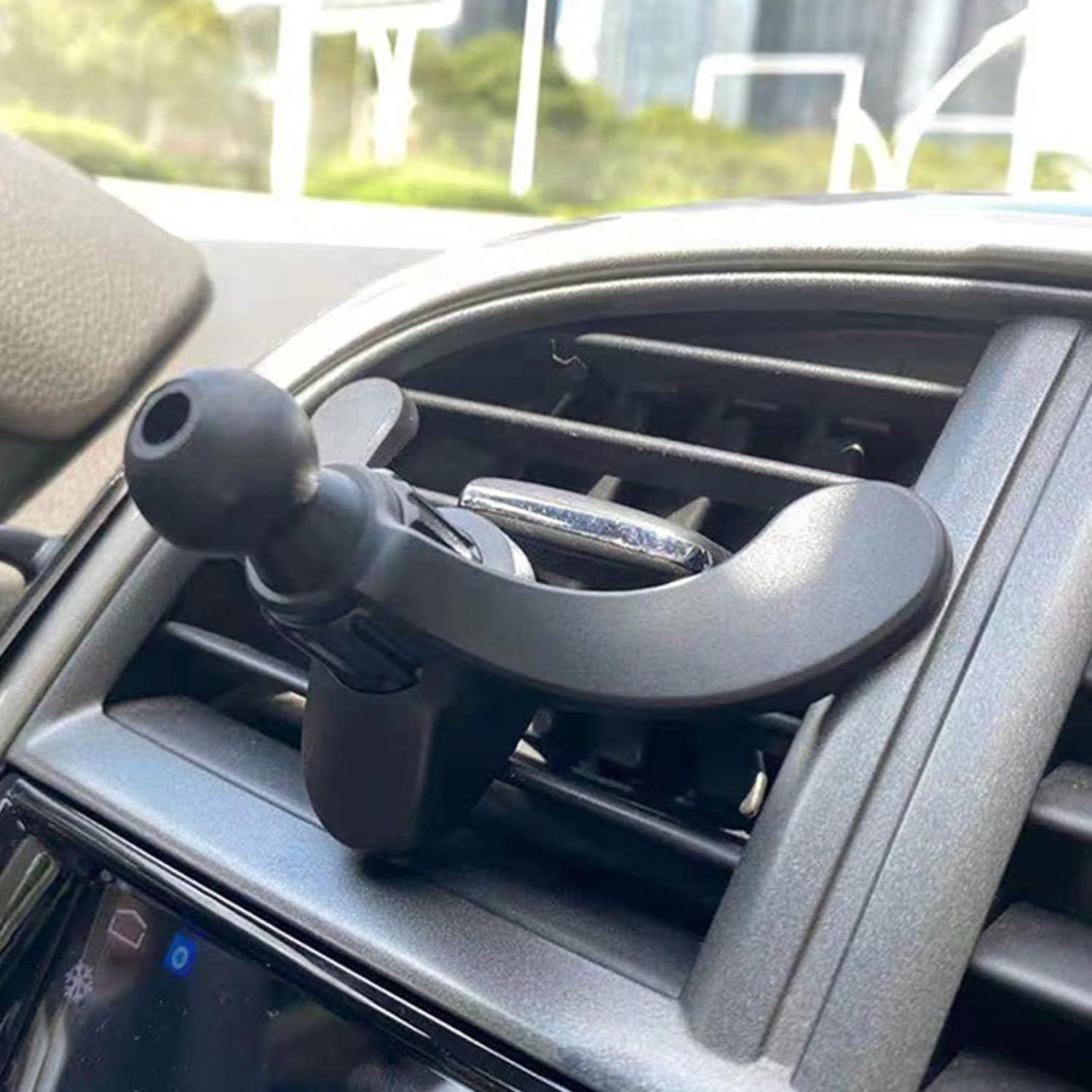 1Pc Black Car Vent Phone Mount, Round Air Outlet Phone Bracket Y-Shaped Mobile Holder Clip, Hands Free Cradle in Vehicle Car — image 3