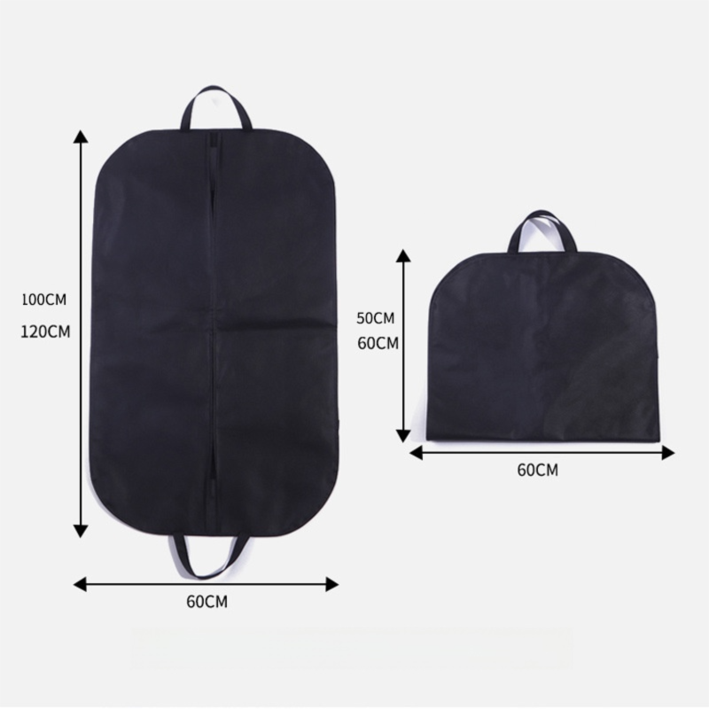 2-Pack Travel Long Dress Garment Carrier Bag Suit Bags(60×100CM) - Non-Woven Dust Cover, Foldable Hanging Clothes Storage Bag with Reinforced Handle — image 4