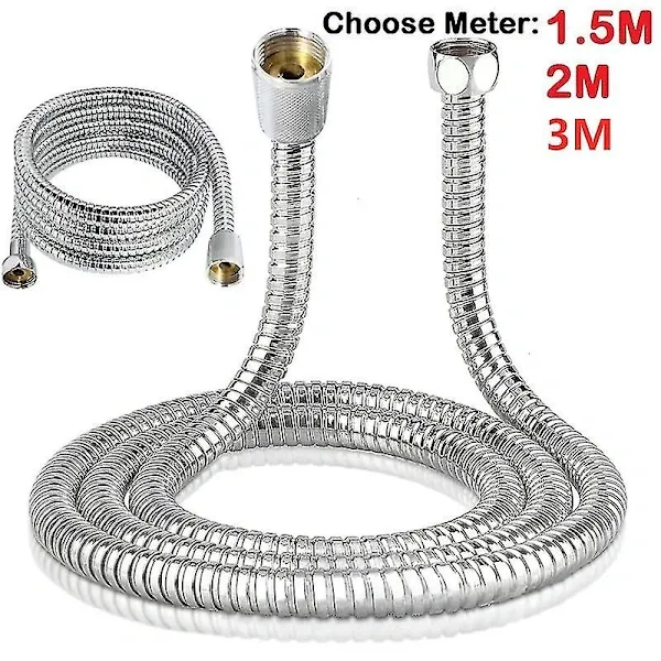 Thick Stainless Steel Shower Hose, 3 m Length, G1/2 Thread, Hand Shower Connection, leak-resistant use, Chrome Finish — image 3