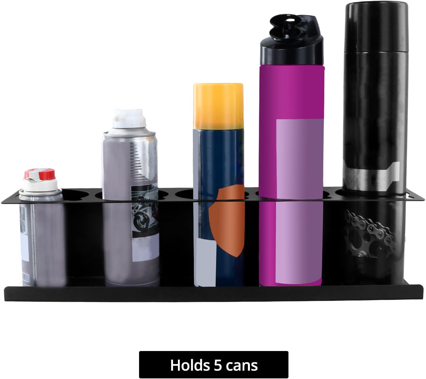 Heavy-Duty Aerosol Spray Can Holder Rack Organizer, Steel, Powder-Coated, Holds 20 Cans, 4 Pcs, Multipurpose Wall, Toolbox, Cart Mount, No Assembly Required — image 4