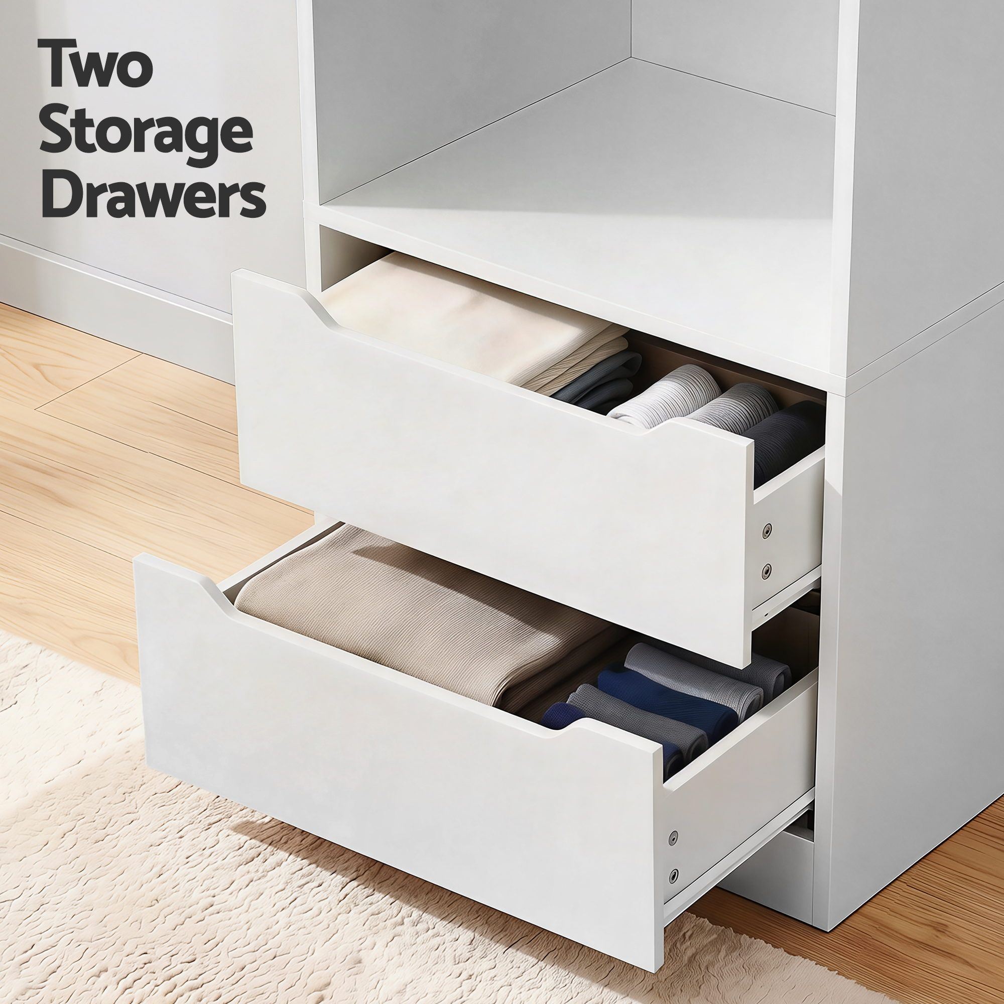 Artiss Wardrobe Clothes Closet Storage Organizer White — image 6