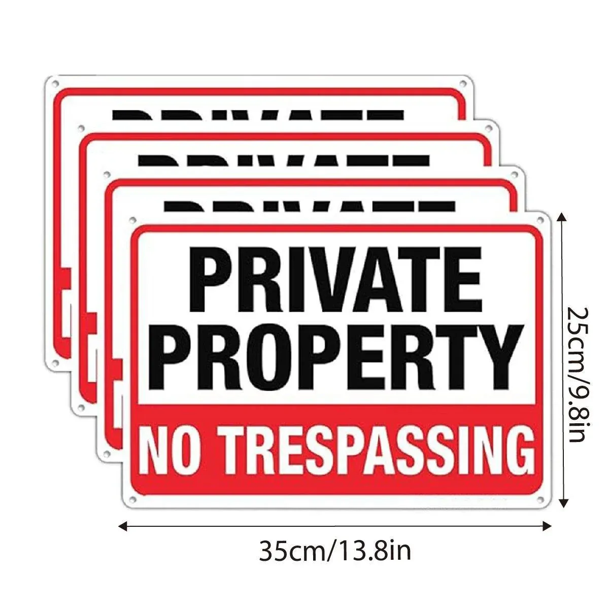4PCS Reflective Surveillance Warning Signs Metal Security Camera Notice Durable — image 3
