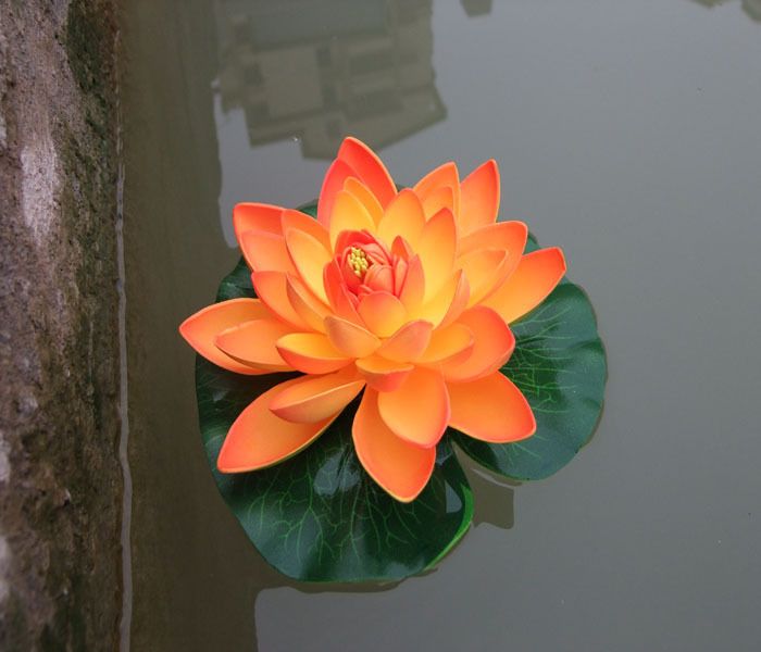 2Pack Artificial Floating Foam Lotus Flowers Water Lily Pond Plants Home Garden Decoration 7" Dia-decoration — image 2