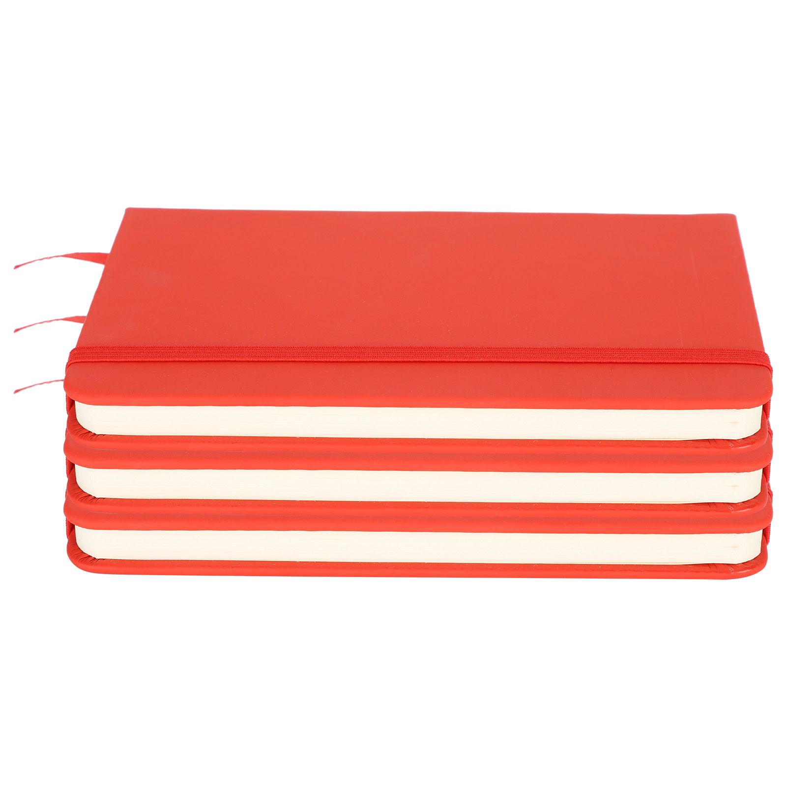 3Pcs PU A6 Business Notepad Hardcover Strap Notebook Diary Stationery Office School SuppliesRed — image 3