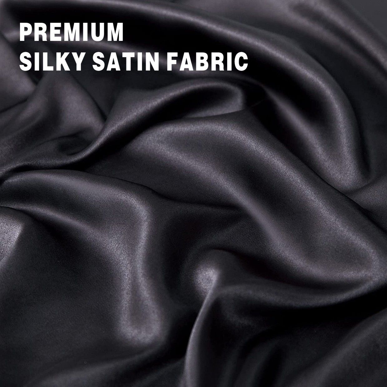 Art Silk Satin Sheet Set Hotel 4 Pieces Fitted/Flat Sheet Bedding Set-Luxury Soft Silky Sheets for Hair and Skin, Similar to Silk Bed Sheets Set 4 — image 2