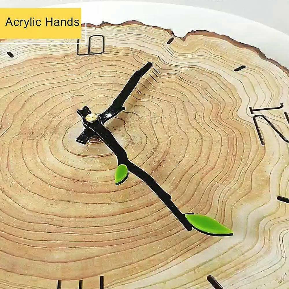 Silent Vintage Wall Clock Wood Wall Clock, Kitchen Wall Clock, Retro Vintage Wall Clock for Home Living Room Kitchen 28 × 30cm — image 4