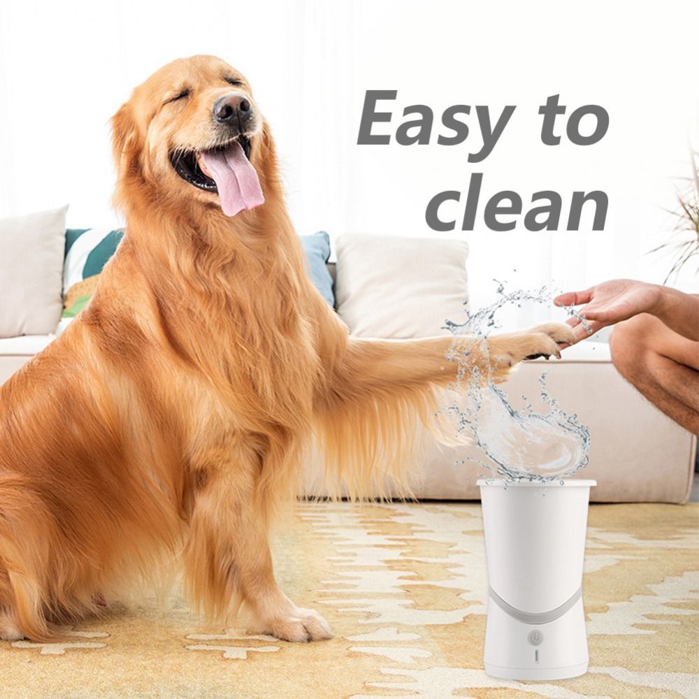Dog Paw Washer, Electric Pet Paw Grinder, Automatic Dog Mud Paw Cleaning Cup, USB Rechargeable white β image 4
