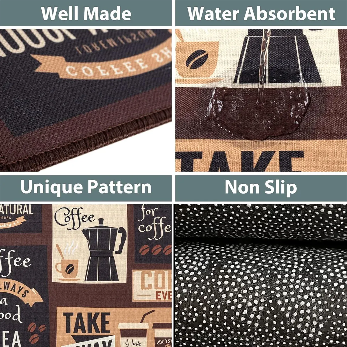 Printed Non Slip Door Floor Rug Mat Kitchen Bathroom Carpet Mat Water Absorbent — image 4