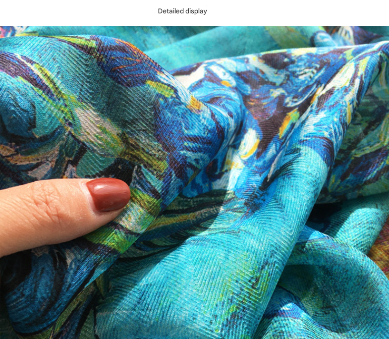 Wild Roses Elegant Artistry Shawl - Large 130cm Square Scarf with Oil Painting Print & Hand-Rolled Hem โ image 2