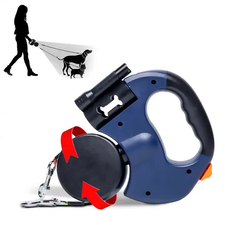 Red Dual Retractable Dog Leash | 2-in-1 Automatic Pet Leash for Walking Two Dogs Simultaneously โ image 2