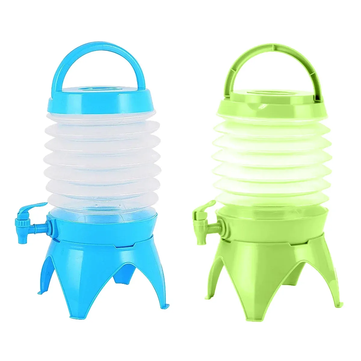 5.5L Outdoor Water Container Camping Folding Water Beer Juice Travel Bucket Use - Blue โ image 3