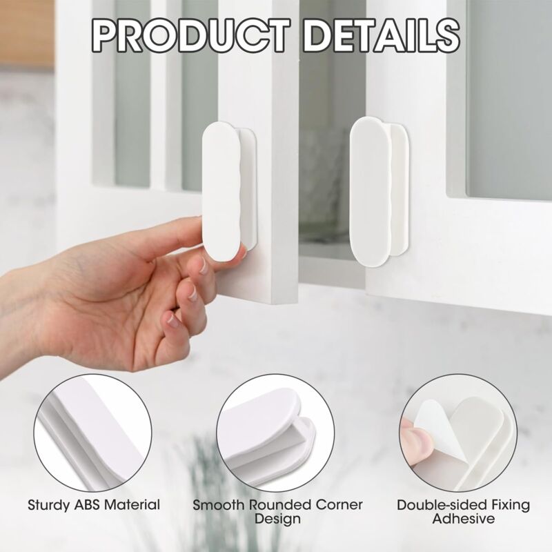 Balcony Door Knob, 4 pcs Set Door Handles, Cabinets, Furniture Glass, Plastic Look — image 3