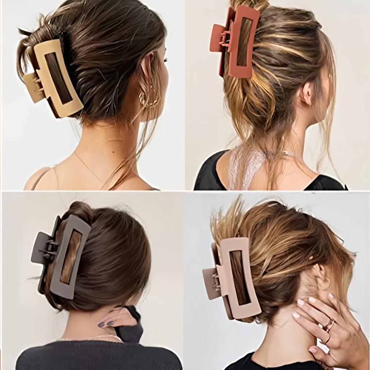 8 Pieces Rectangular Hair Grips 4.3 Inch - Anti-Slip - For Thick & Thin Hair — image 5