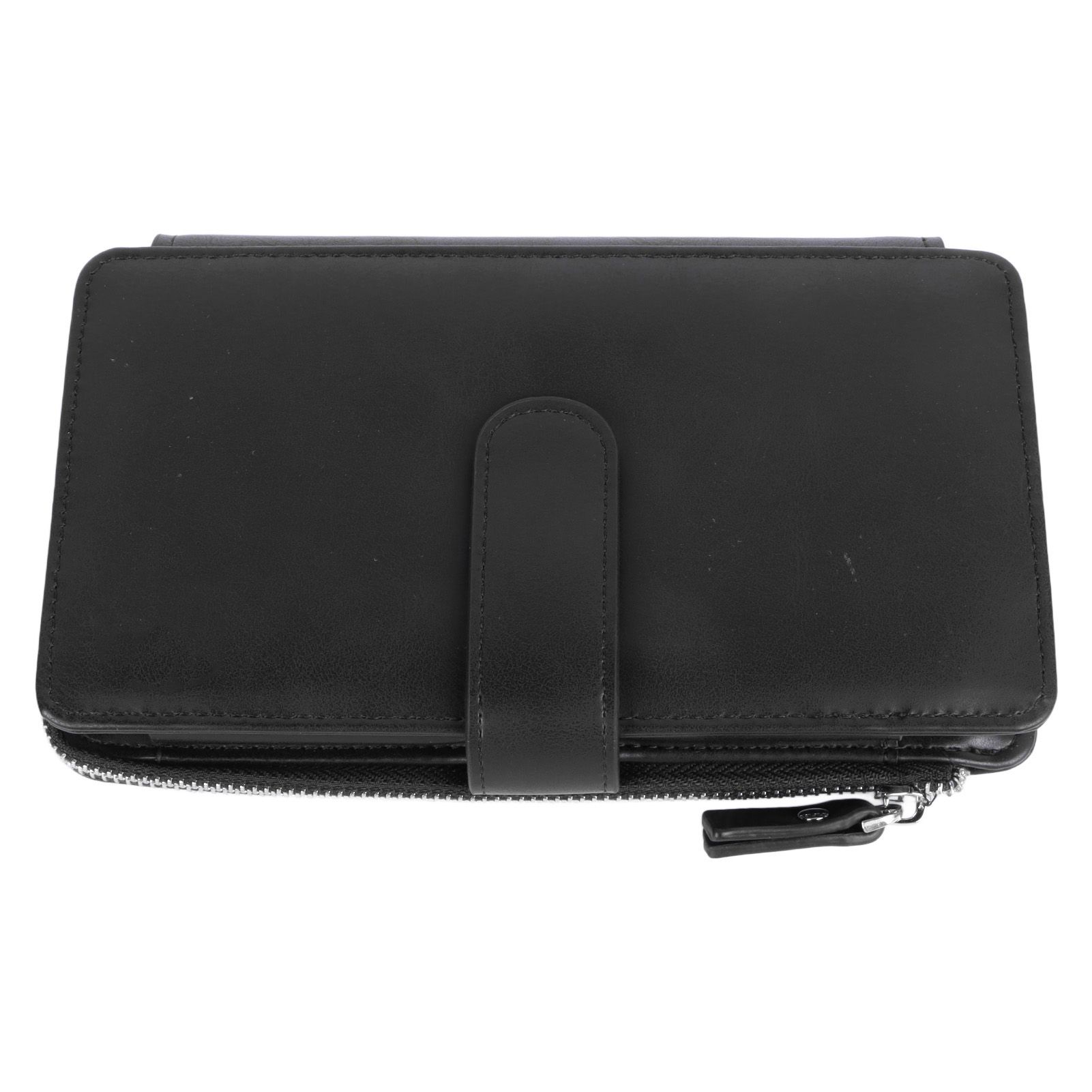 Long Wallet for Men PU Leather Frosted Retro Multifunctional Phone Card Holder Purse Business Handbag with Zipper and Strap Black โ image 6