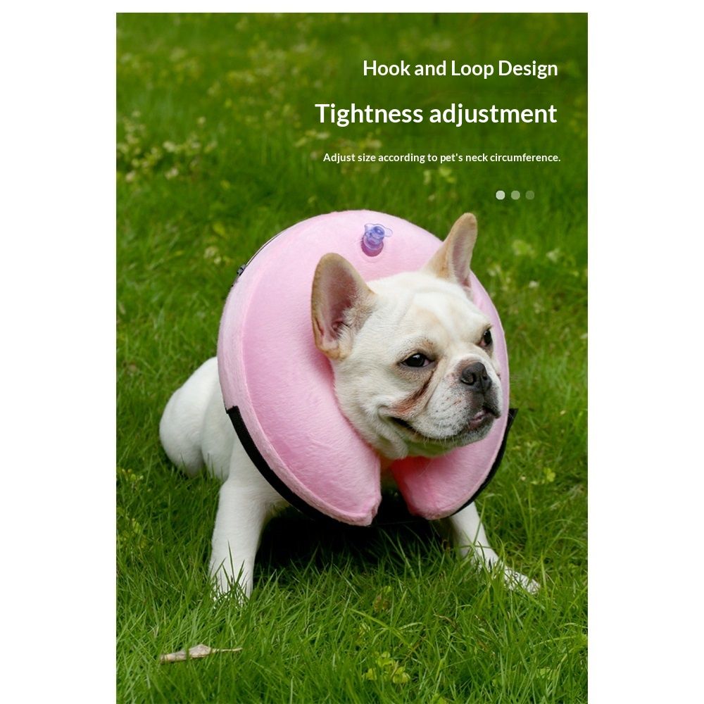 Inflatable Dog Cone Collar for After Surgery, Doggie Neck Blow up Donut Recovery ECollar, Soft Adjustable Dog Cone for Small Medium Large Dogs and Cats (S — image 2