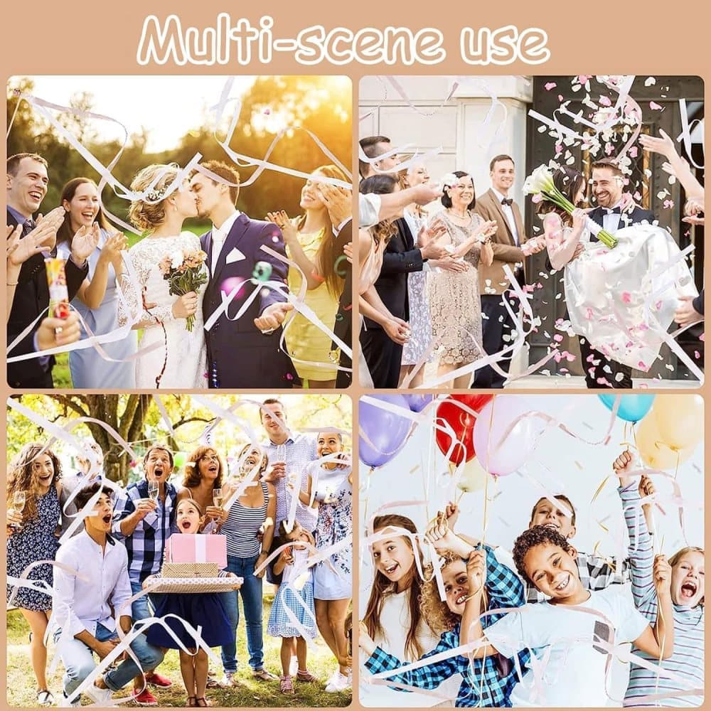 30 Pack Wedding & Party Decor Satin & Lace Ribbon Wands with Bells, 30cm Light Orange — image 6