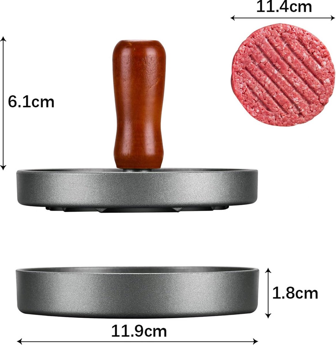 Hamburger Press - Stainless Steel - Hamburger Maker - Burger Press - Hamburger Presses - Hamburger Shaper - Burger Meat Press - Includes 100 Sheets of Wax — image 5